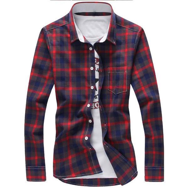id Shirts Men Checkered Shirt Brand 2019 New Fashion Button Down Long Sleeve Casual Shirts