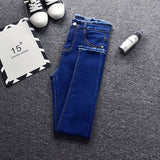 2019 Spring Skinny Pencil Jeans For Women Summer New High Waist Pencil Strech Denim Ankle Length Pants Tassel Jeans
