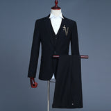 Latest Coat Pant Designs Men Suit Groosmen Men's Wedding Suit Slim Fit One Button Male 3 Piece (Jacket+Pants+Vest) Suit Purple