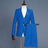 Latest Coat Pant Designs Men Suit Groosmen Men's Wedding Suit Slim Fit One Button Male 3 Piece (Jacket+Pants+Vest) Suit Purple