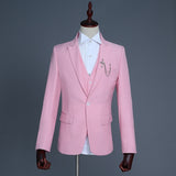 3 Piece Men Royal Blue Suit (Jacket+Pants+Vest) Brand Slim Fit Elegant Mens Wedding Groom Business
