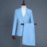 3 Piece Men Royal Blue Suit (Jacket+Pants+Vest) Brand Slim Fit Elegant Mens Wedding Groom Business