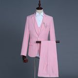 3 Piece Men Royal Blue Suit (Jacket+Pants+Vest) Brand Slim Fit Elegant Mens Wedding Groom Business