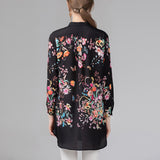 by Megyn 2019 Floral Print Blouse Summer Women's Long sleeve Bow Collar Casual Shirt High Quality Chiffon Tops female 3XL X-Long