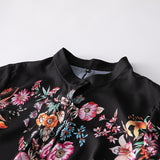 by Megyn 2019 Floral Print Blouse Summer Women's Long sleeve Bow Collar Casual Shirt High Quality Chiffon Tops female 3XL X-Long