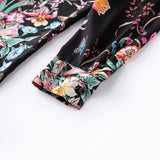 by Megyn 2019 Floral Print Blouse Summer Women's Long sleeve Bow Collar Casual Shirt High Quality Chiffon Tops female 3XL X-Long