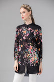 by Megyn 2019 Floral Print Blouse Summer Women's Long sleeve Bow Collar Casual Shirt High Quality Chiffon Tops female 3XL X-Long