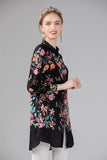 by Megyn 2019 Floral Print Blouse Summer Women's Long sleeve Bow Collar Casual Shirt High Quality Chiffon Tops female 3XL X-Long