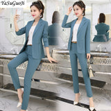 New 2019 office lady style fashion solid color patchwork slim fit suit women women's clothing womens suits with belt TXF11