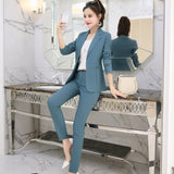 New 2019 office lady style fashion solid color patchwork slim fit suit women women's clothing womens suits with belt TXF11