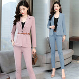 New 2019 office lady style fashion solid color patchwork slim fit suit women women's clothing womens suits with belt TXF11