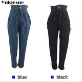 Women High Waist Jeans Sexy Jeans denim Harem Pants jeans womens High Streetwear loose Pants Black Jeans Women Plus size