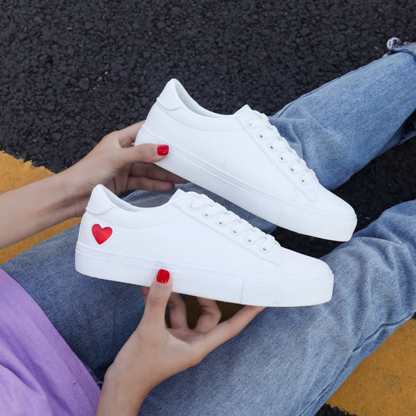 Shoes Women Casual Flats Heart Lace-up Fashion Ladies Spring/Autumn