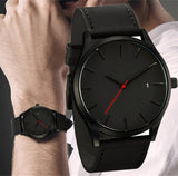 2019 Men Quartz Watch Military Sport Wristwatch Leather Strap