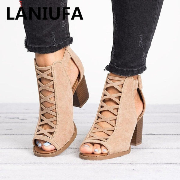 Summer Women Sandals High heels Shoes Woman Rome Fish Mouth Fashion Shoes