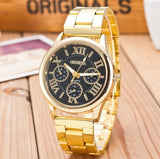 New Brand 3 Eyes Silver Geneva Casual Quartz Watch Women Stainless Steel Dress Watches