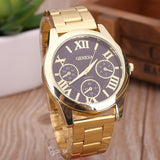 New Brand 3 Eyes Silver Geneva Casual Quartz Watch Women Stainless Steel Dress Watches