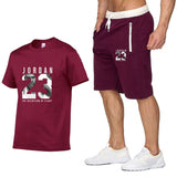 JORDAN 23 Print Tracksuit T Shirt+Shorts fashion Trends In 2019 Fitness Cotton Brand tshirts for Men Bodybuilding clothing M-XXL