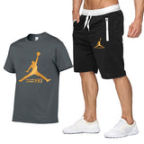 JORDAN 23 Print Tracksuit T Shirt+Shorts fashion Trends In 2019 Fitness Cotton Brand tshirts for Men Bodybuilding clothing M-XXL