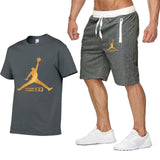 JORDAN 23 Print Tracksuit T Shirt+Shorts fashion Trends In 2019 Fitness Cotton Brand tshirts for Men Bodybuilding clothing M-XXL