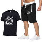 JORDAN 23 Print Tracksuit T Shirt+Shorts fashion Trends In 2019 Fitness Cotton Brand tshirts for Men Bodybuilding clothing M-XXL