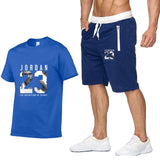 JORDAN 23 Print Tracksuit T Shirt+Shorts fashion Trends In 2019 Fitness Cotton Brand tshirts for Men Bodybuilding clothing M-XXL