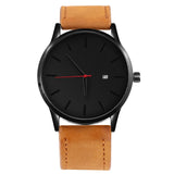 2019 Men Quartz Watch Military Sport Wristwatch Leather Strap
