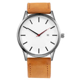 2019 Men Quartz Watch Military Sport Wristwatch Leather Strap